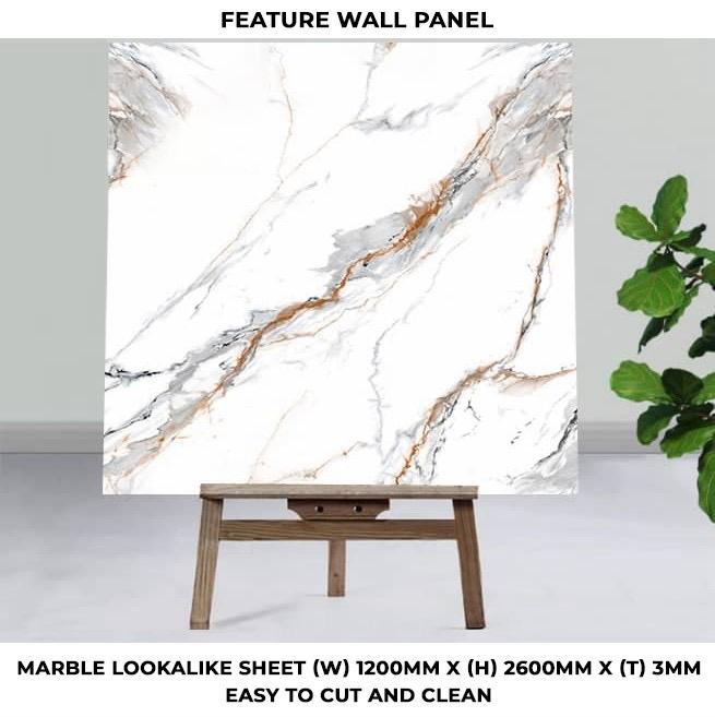 Feature wall panels Marble Lookalike Sheet